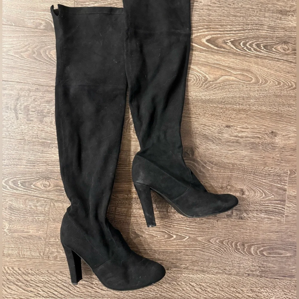 Steve Madden Gorgeous Suede Black Knee High Women's Boots - Picture 1 of 6